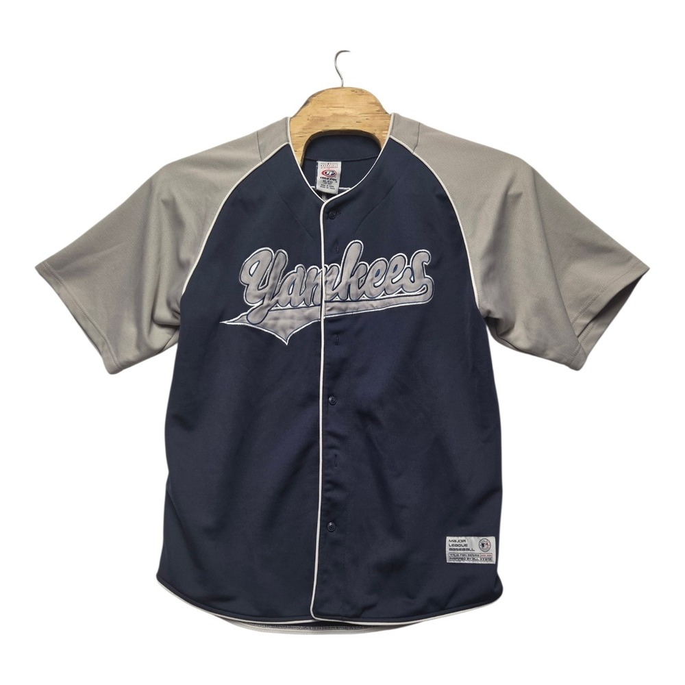 True Fan New York Yankees Derek Jeter #2 Baseball Jersey Navy Grey Mens XL